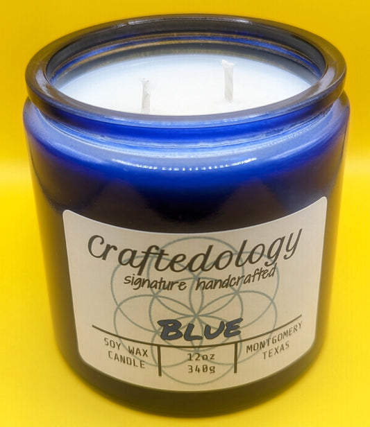 Blue 12oz Soy Wax Candle