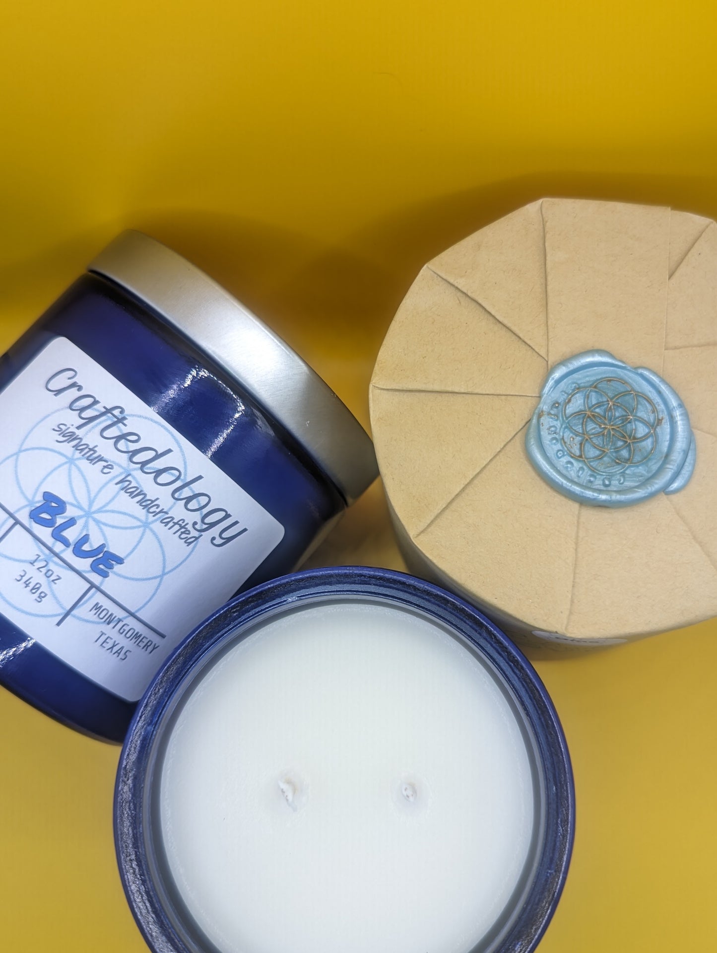 Blue 12oz Soy Wax Candle