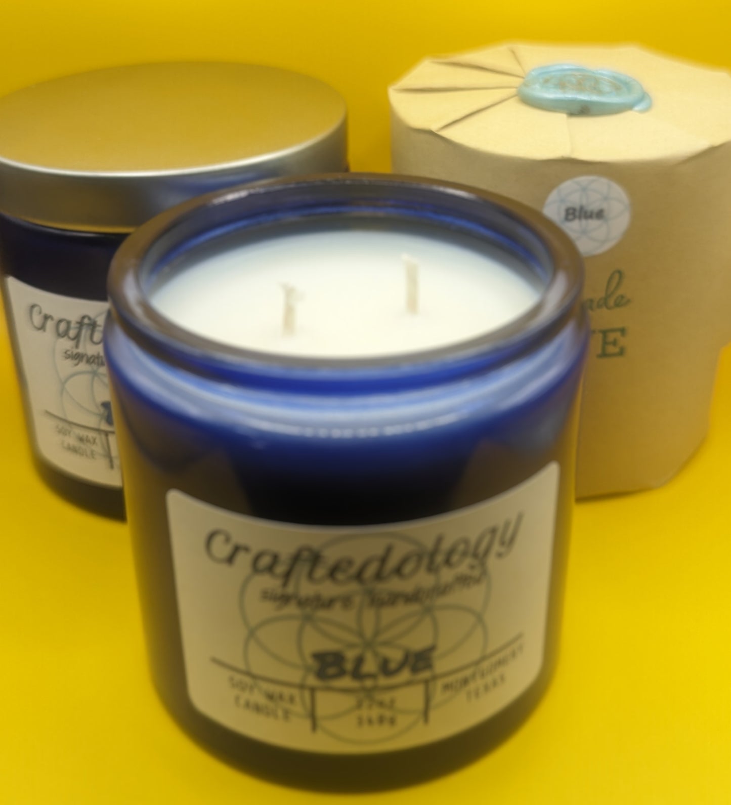 Blue 12oz Soy Wax Candle